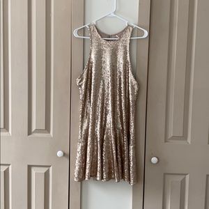 Free people rose gold sequined dress